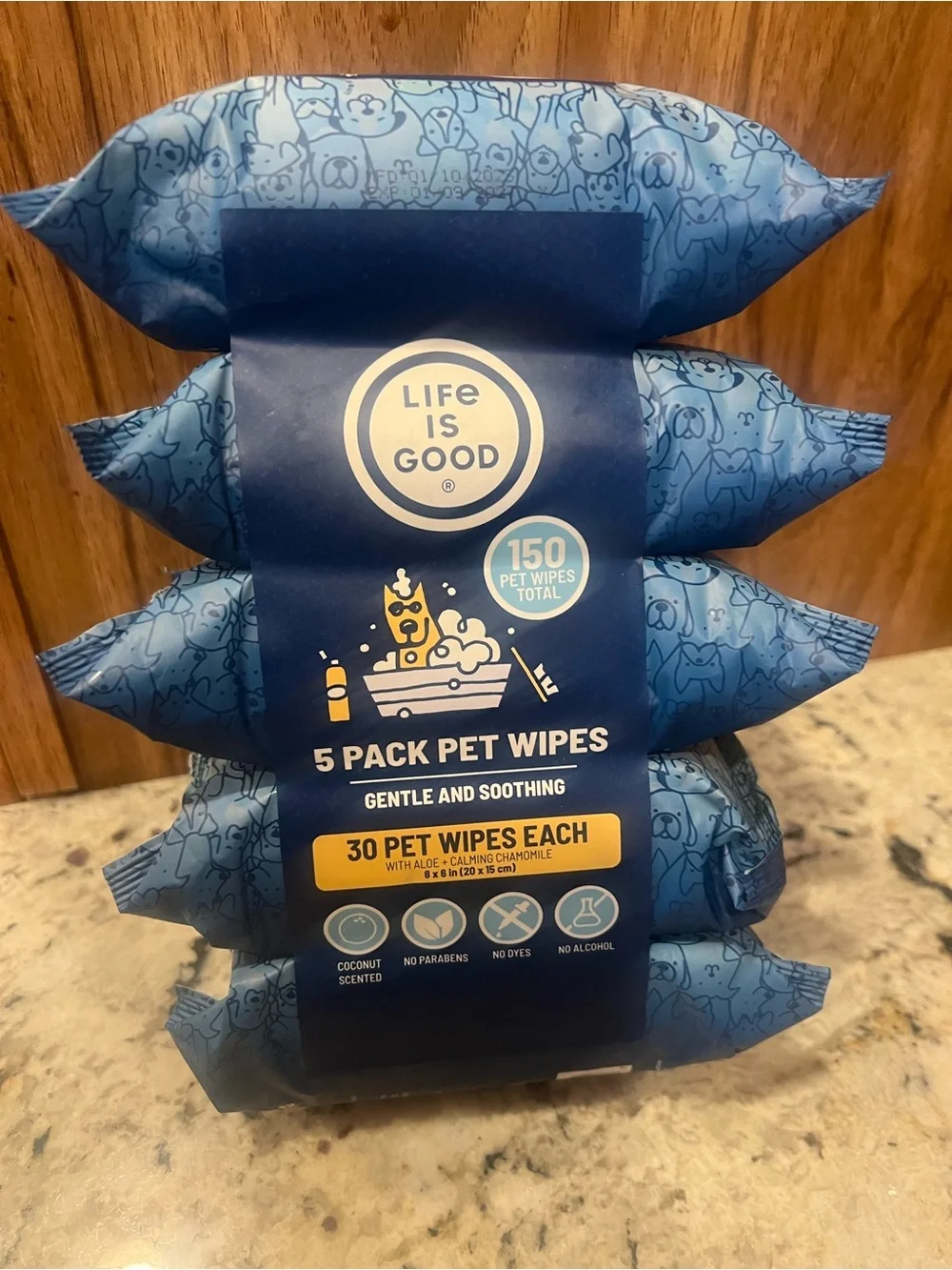 Life is Good 5-Pack Pet Wipes